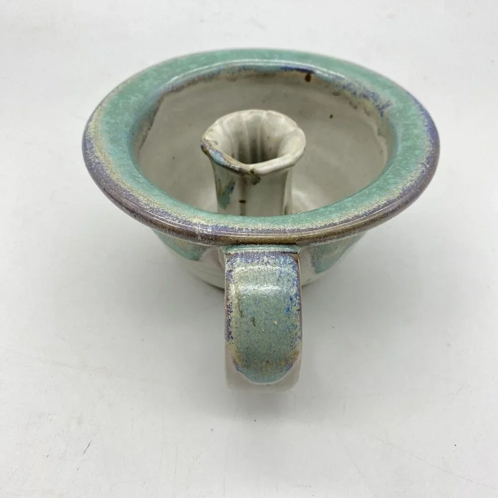 Vintage Sauk Mountain Pottery Chamberstick Candle Holder SMP TN Studio‎ Folk Art